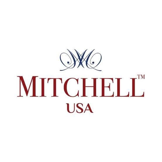 Logo with the text 'Mitchell USA' in red and decorative elements above.